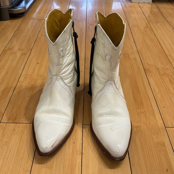 free people white patent ankle cowboy boots - Picture 2 of 10